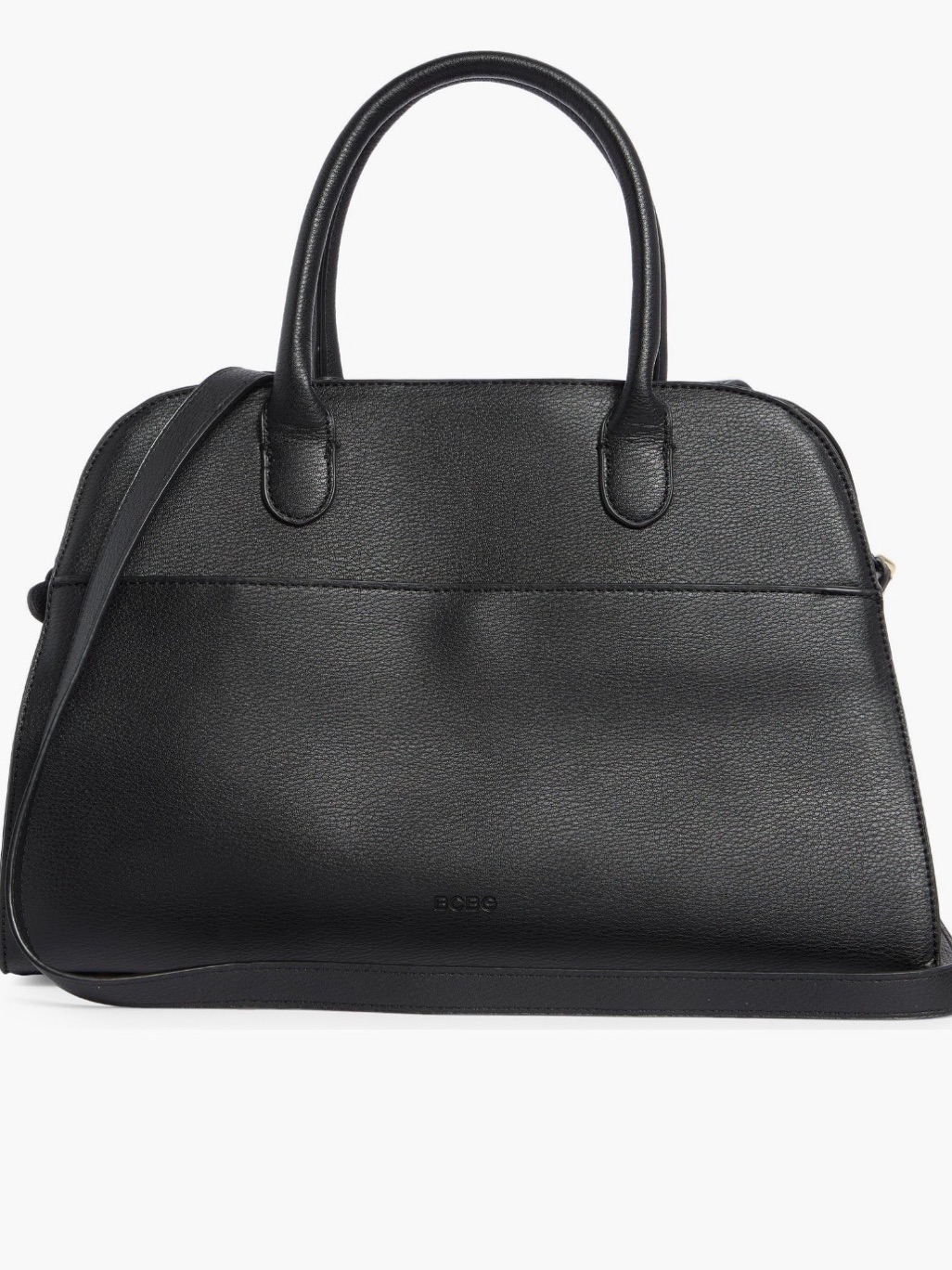 Bcg Black Pebbled Leather Satchel With Detachable Strap